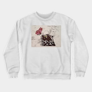 Curious cat pink Crewneck Sweatshirt